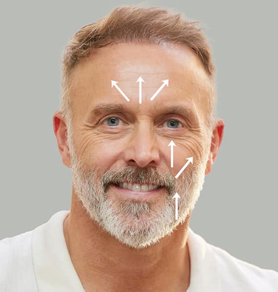 EMS ansigtsbehandling til mænd - Opstramning af huden